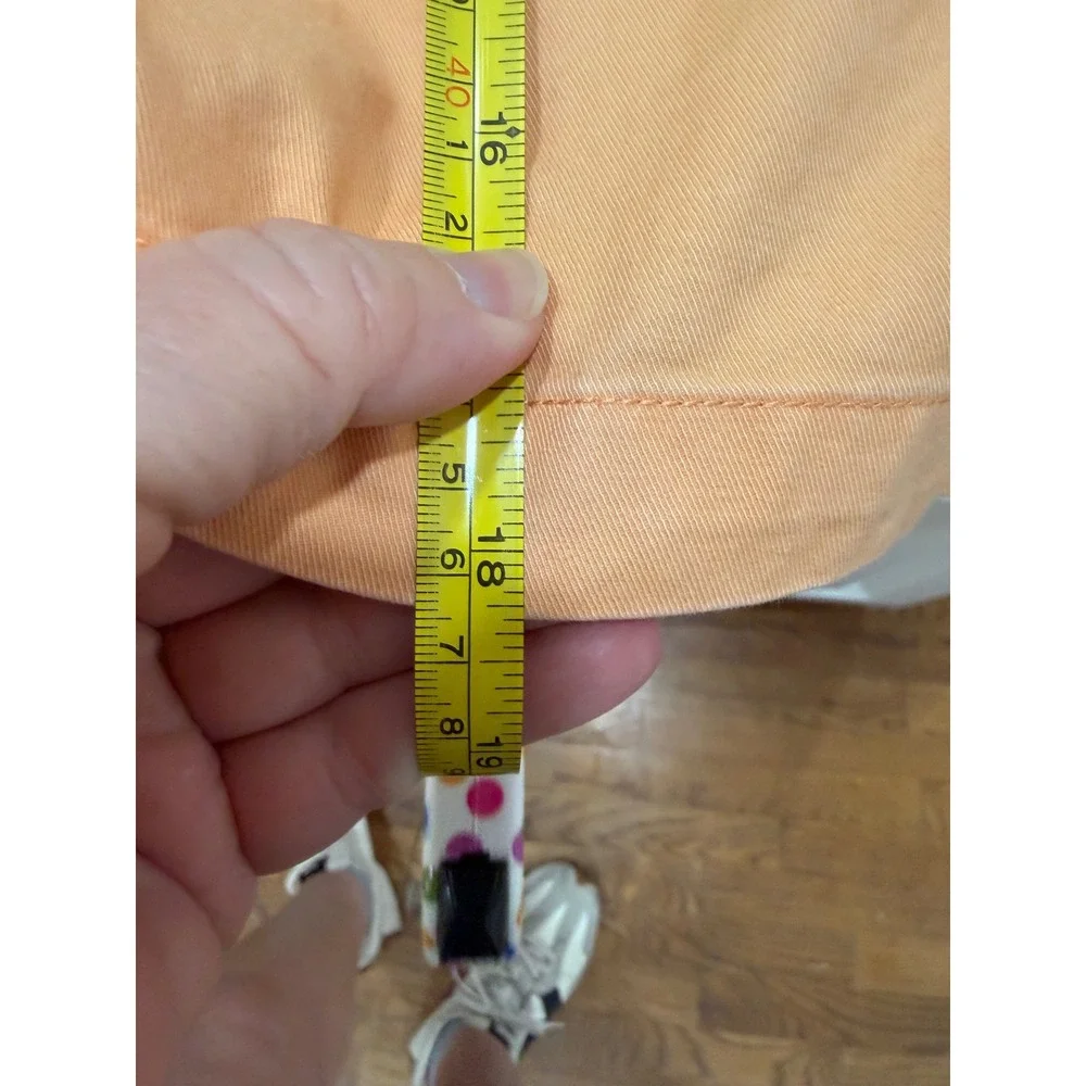 Peter Millar Mens Peach Orange Chino Shorts Size‎ 36 Cotton Twill Flat Front